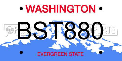 BST880 Washington License Plate