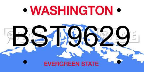 BST9629 Washington License Plate