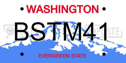 BSTM41 Washington License Plate