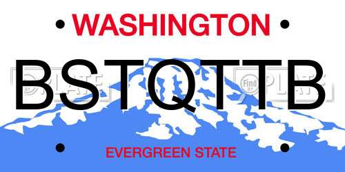 BSTQTTB Washington License Plate
