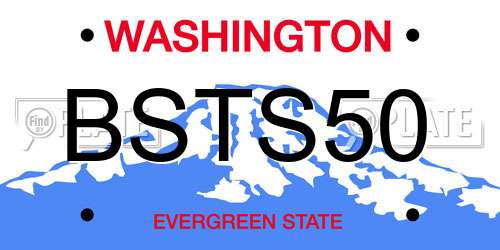 BSTS50 Washington License Plate