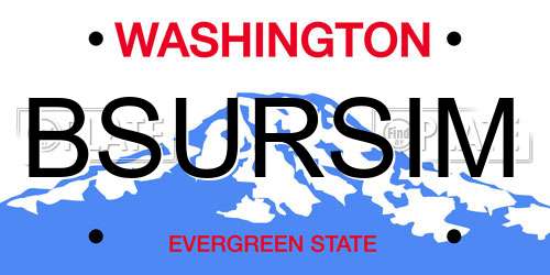 BSURSIM Washington License Plate