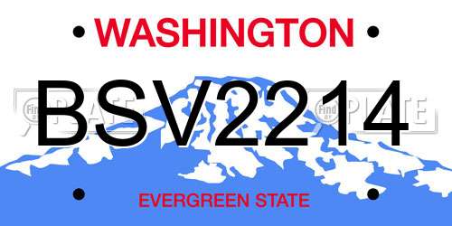 BSV2214 Washington License Plate