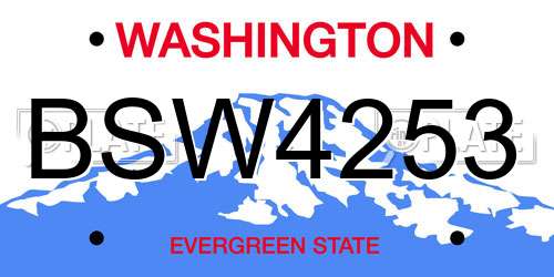 BSW4253 Washington License Plate