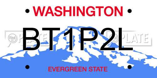 BT1P2L Washington License Plate