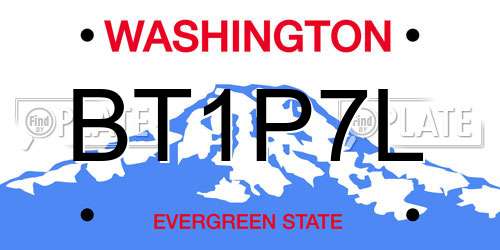 BT1P7L Washington License Plate