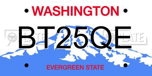 BT25QE Washington License Plate