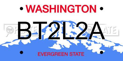 BT2L2A Washington License Plate
