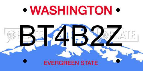 BT4B2Z Washington License Plate