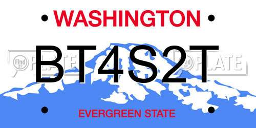 BT4S2T Washington License Plate