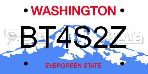BT4S2Z Washington License Plate