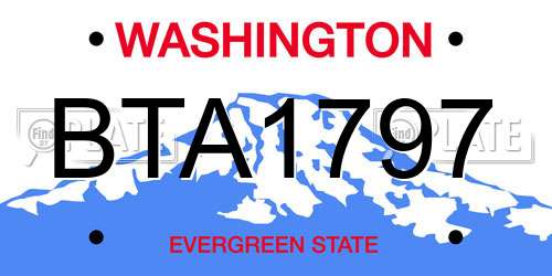 BTA1797 Washington License Plate