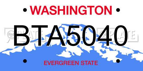 BTA5040 Washington License Plate