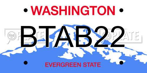BTAB22 Washington License Plate