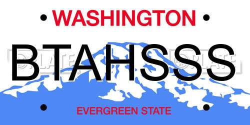 BTAHSSS Washington License Plate