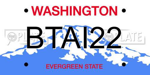 BTAI22 Washington License Plate