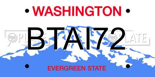 BTAI72 Washington License Plate