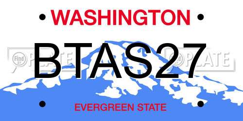 BTAS27 Washington License Plate
