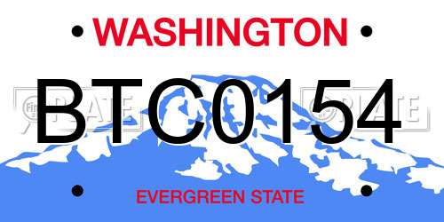 BTC0154 Washington License Plate