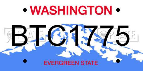 BTC1775 Washington License Plate