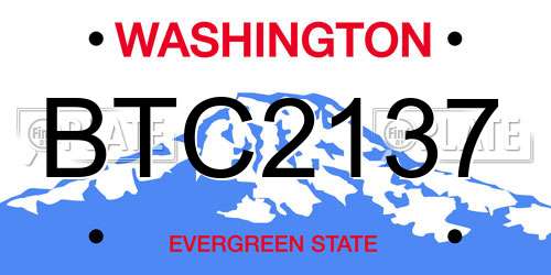 BTC2137 Washington License Plate
