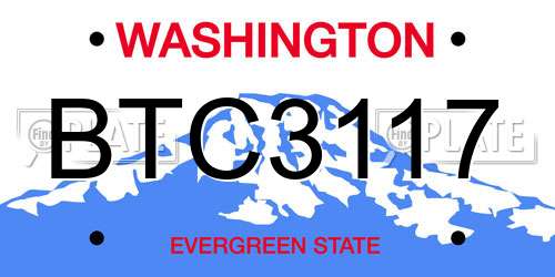 BTC3117 Washington License Plate
