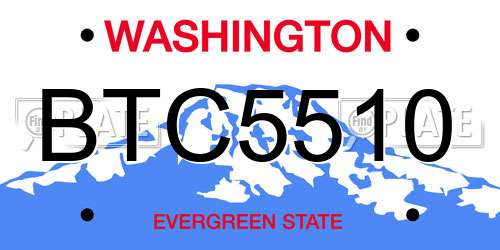 BTC5510 Washington License Plate