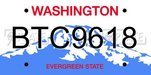 BTC9618 Washington License Plate