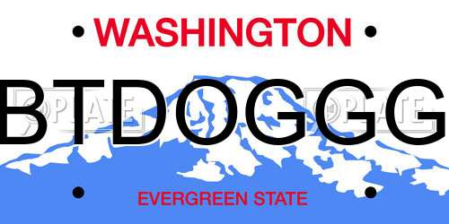 BTDOGGG Washington License Plate