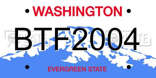 BTF2004 Washington License Plate