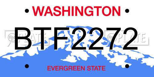 BTF2272 Washington License Plate