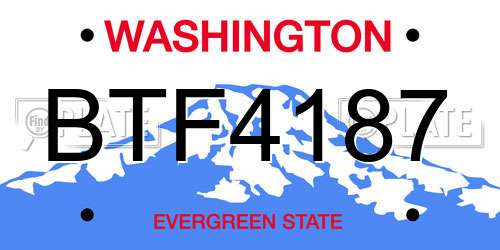 BTF4187 Washington License Plate