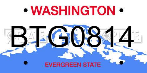 BTG0814 Washington License Plate