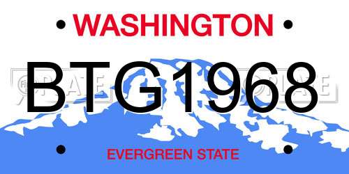 BTG1968 Washington License Plate
