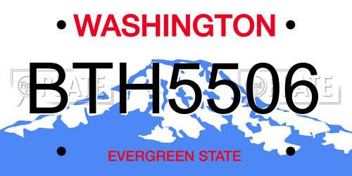 BTH5506 Washington License Plate