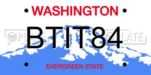 BTIT84 Washington License Plate