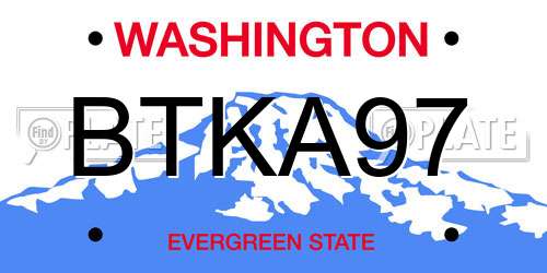 BTKA97 Washington License Plate