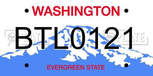 BTL0121 Washington License Plate