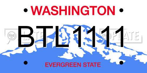 BTL1111 Washington License Plate