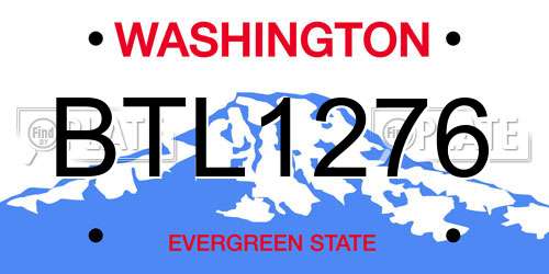 BTL1276 Washington License Plate