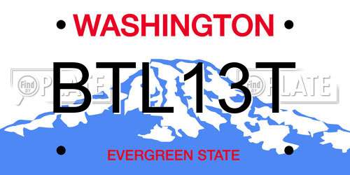 BTL13T Washington License Plate