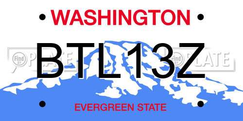 BTL13Z Washington License Plate