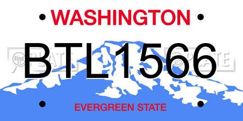 BTL1566 Washington License Plate