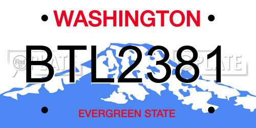 BTL2381 Washington License Plate