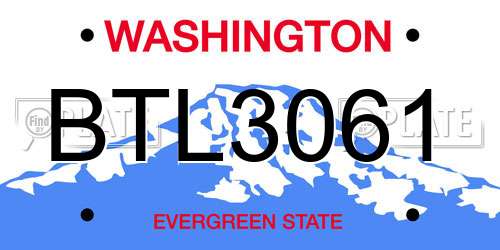 BTL3061 Washington License Plate