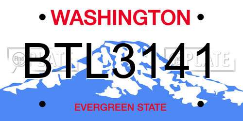 BTL3141 Washington License Plate