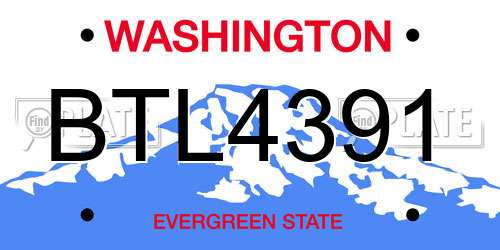 BTL4391 Washington License Plate