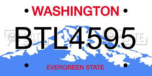 BTL4595 Washington License Plate