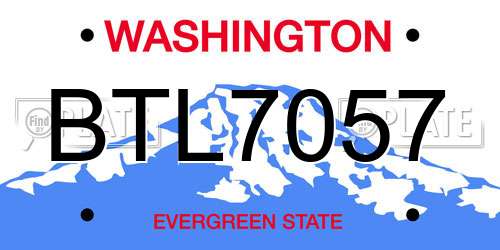 BTL7057 Washington License Plate