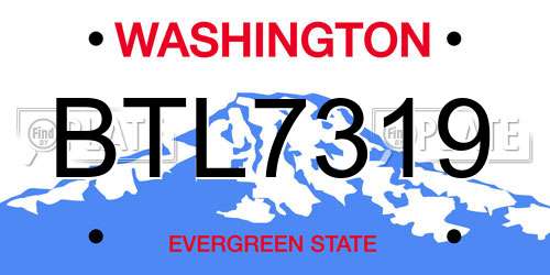 BTL7319 Washington License Plate